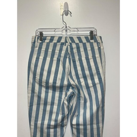 Good American Good Legs Crop Blue/White Stripe Skinny Jeans 12/31 Womens - Picture 4 of 10